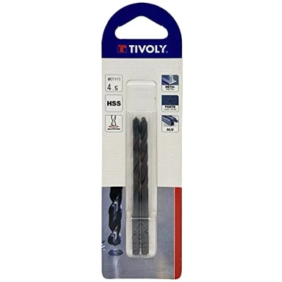 Image of Tivoly 11436720450 2pcs TX HSS Metal Drill Bit Ø4.5 mm