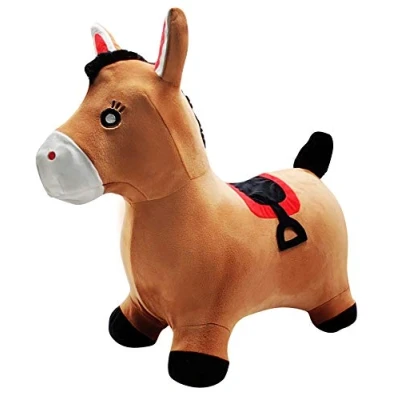 Image of Lexibook BGP050, unicorn Inflatable Jumping Horse, Manual pump included, Secure and durable plastic, Brown, 57x47 centimeters