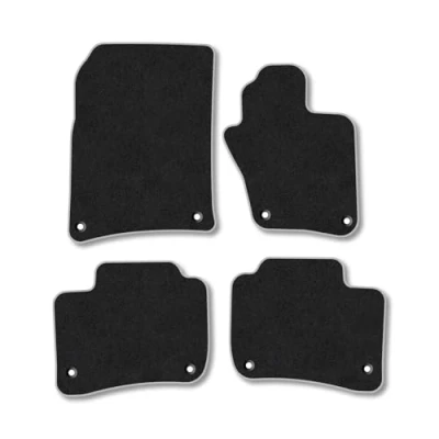 Image of Car Mats Compatible with VW Touareg (2010 2018) Tailored Fit Grey Carpet Floor Set Accessory Custom 4 Pieces Anti Slip Backing &amp; Binding Trim Edge