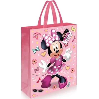 Image of Disney&#039;s Iconic Minnie Mouse Tote Bag (33cm x 27cm) Vibrant, Multicolor &amp; Stylish Travel Essential Perfect for Disney Lovers 1 Pc