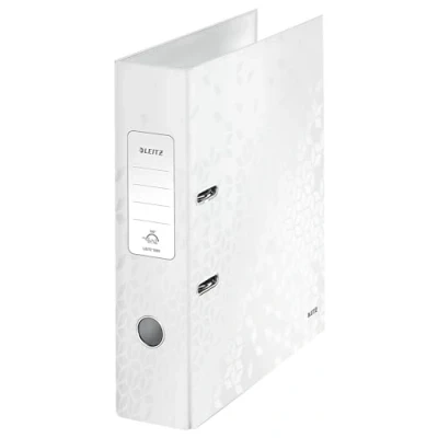 Image of Leitz A4 80 mm &quot;Wow 1005 180&quot; Lever Arch File White Pearl (Pack of 5)