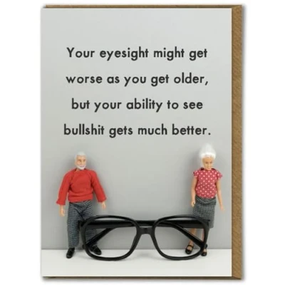 Image of Bold &amp; Bright Rude Birthday Card ‘Eyesight’ Hilariously Funny Cards For Men Women Cheeky Him Her Male Female Friends Mates Partner Novelty Humour
