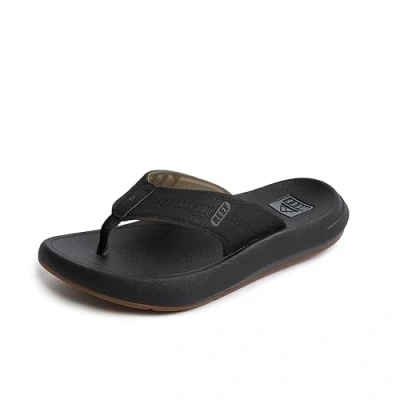 Image of Reef Men&#039;s Swellsole Cruiser Flip Flop, Black Grey, 10.5 UK