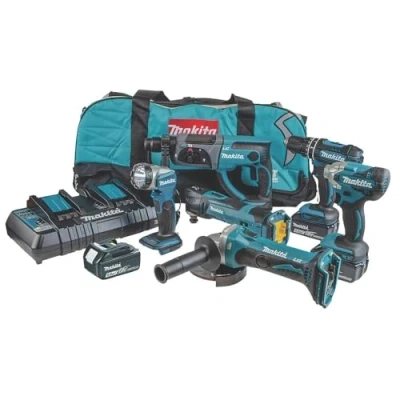 Image of Makita DLX6100PX1 18v 6 Piece LXT Drill Grinder Kit Lithium Ion Li 3 x 3.0AH