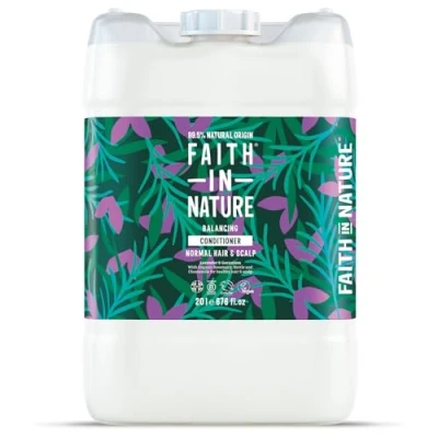 Image of Faith In Nature Natural Lavender &amp; Geranium Conditioner, Balancing for Normal Hair Scalp, Vegan Cruelty Free, No SLS, Silicones or Parabens, 20L Bulk Buy Refill Pack
