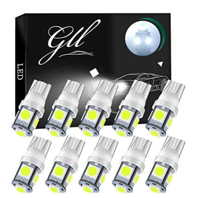 Image of GLL 501 LED Bulbs, White W5W T10 Bulbs 5050 5 SMD 120 Lumens Capless for Car Dome Lights Side License Trunk