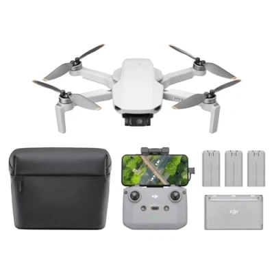 Image of DJI Mini 4K Fly More Combo, Drone with UHD Camera for Adults, Under 249 g, 3 Axis Gimbal Stabilization, 10km Video Transmission, Auto Return, Batteries 93 Min Max Flight Time, QuickShots