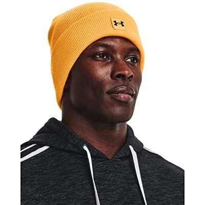 Image of Under Armour Men&#039;s Standard Halftime Cuff Beanie, (814) Orange Ice / Jet Gray, One Size Fits Most