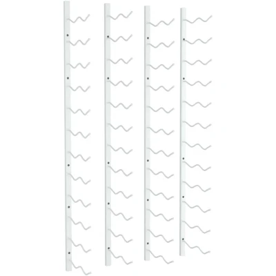 Image of vidaXL Wall Mounted Wine Rack for 24 Bottles 2 pcs White Iron