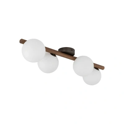 Image of Ester Globe Ceiling Light Nut Wood 4xG9