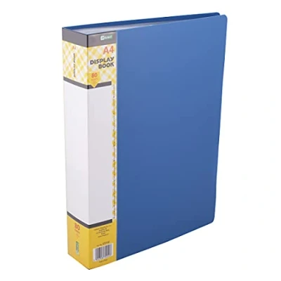 Image of D.RECT Display Book PP A4 80 Pockets Folder Solid Presentation Offer Blue
