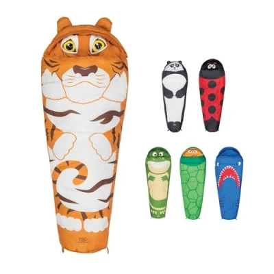 Image of Kids Sleeping Bag by Highlander Mummy Style Themed Carry Backpack for Easy Transportation Lightweight and Warm Perfect Camping, Hiking, Sleepovers. Junior Snuggle Bags