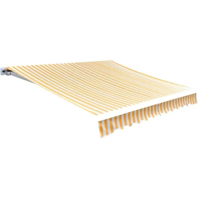 Image of vidaXL Awning Top Sunshade Canvas Orange &amp; White 450x300 cm