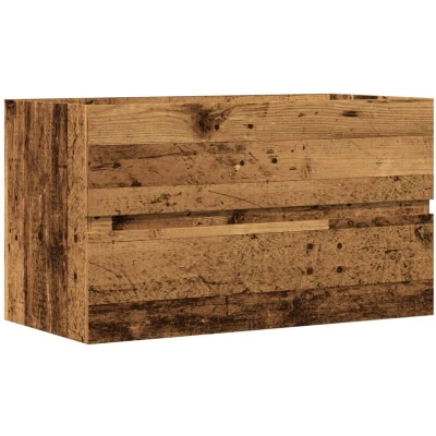 Image of vidaXL Sink Cabinet Vanity Unit Engineered Wood Old Finish Bathroom Storage Cupboard Space Saving 90x38.5x45 cm