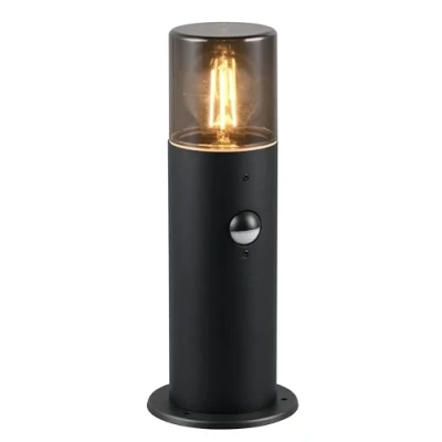 Image of Trio 522260132 Hoosic Bollard Light, IP44, 300mm, matt Black, PIR Motion Sensor