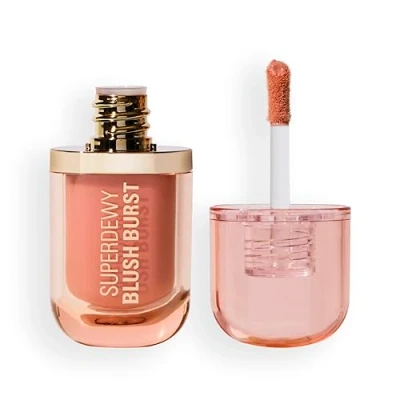 Image of Revolution Superdewy Liquid Blush Burst, Buildable Colour for Cheek, Serum Formula with Peptides &amp; Hyaluronic Acid, Vegan Cruelty Free, Pink Fizz Soft Pink, 4.2ml