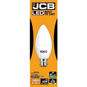 Image of 10 x JCB 6 W LED BC / B22 Matte Candle Light Bulb 3000 K Warm White 470 lm (s10978)