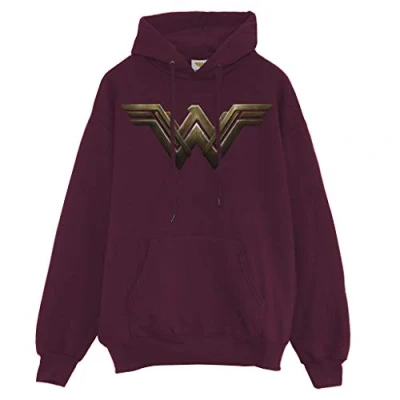 Image of DC Comics Wonder Woman Movie Logo Men&#039;s Pullover Hoodie Burgundy S