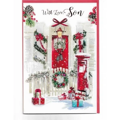 Image of Christmas Card For Son 23 x 15 Cm (9 6 inches) With Love Enjoy Every Moment Wish