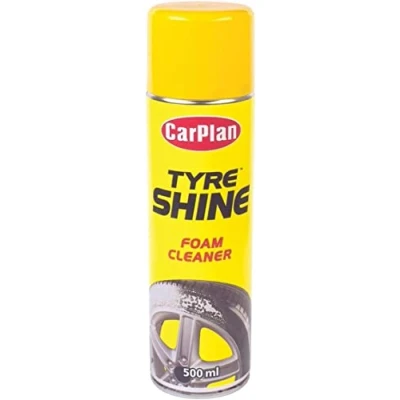 Image of CarPlan Tyre Shine Foam Cleaner Instantly Washes and Shines Tyres, 500 ml