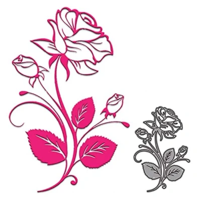 Image of Cutting Dies for Card Making, YunTrip Rose Flower Metal DIY Scrapbooking Album Embossing Photo Craft Paper Cards Decorative