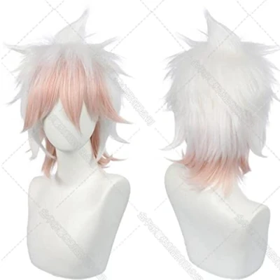 Image of 33cm Short Wig Danganronpa Komaeda Nagito Cosplay Costume Anime Dangan Ronpa Heat Resistant Hair Party Role Play Wigs