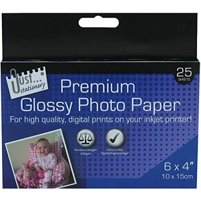 Image of Just stationery 6x4 inch A6 Photo Paper (Pack of 50)