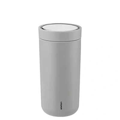 Image of Stelton to Go Click Vacuum Thermal Water Jug, Double Wall Insulated Bottle Stainless, Leakproof Travel Coffee Cup &amp; Tea Flask, Smart Lid for Hot, Cold Drinks (0.4 Litre, Matte Light Grey)