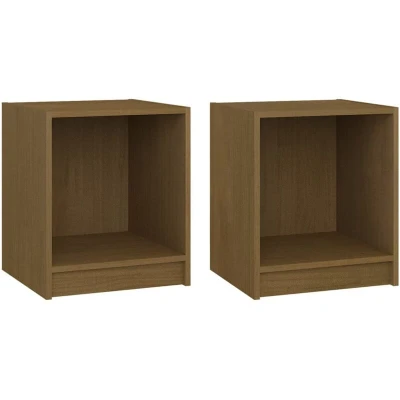 Image of vidaXL Bedside Cabinets 2 pcs Honey Brown 35.5x33.5x41.5 cm Solid Pinewood