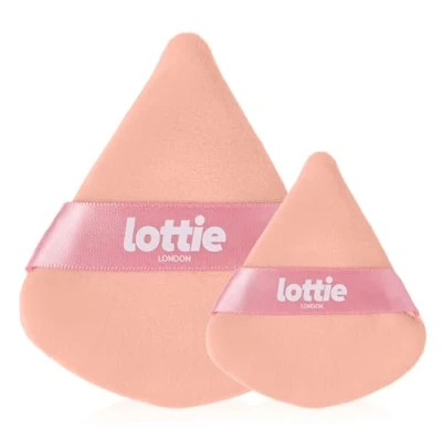 Image of Lottie London Undereye Powder Puffs, Pack of Two Pink Puffs in Large &amp; Mini for a Precise Application Flawless HD Finish
