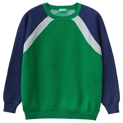 Image of United Colors of Benetton Children and Teenager&#039;s Jersey G/C M/L 102CQ104C Sweater, Verde Bosco 1u3, 140 cm