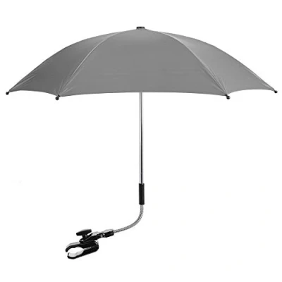 Image of FYLO Universal Baby Parasol Umbrella Sun Canopy Shade Maker for Pushachair Pram Buggy (Grey)
