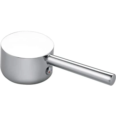 Image of RXXR Taps Handle Lever with Hot and Cold Color Button for Single Faucet 35mm Cartridge Universal Replacement Metal Handle, Polished Chrome