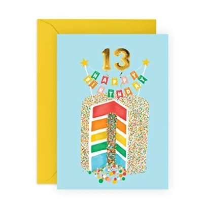 Image of Central 23 13th Birthday Card For Girls Boys Gender Neutral Happy Daughter Son Age Thirteen 13 Year Old Gifts Comes With Fun Stickers Made In Uk