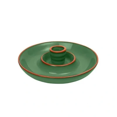 Image of Dexam Sintra Glazed Terracotta Olive Dish Green