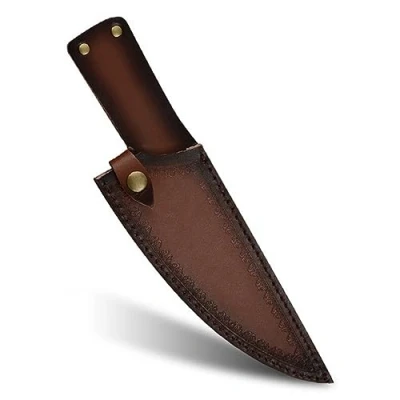 Image of DONGKER 8&quot; Straight Knife Sheath, Leather Vertical Case Belt Holder with Buckle for 8&#039;&#039; Kitchen Chef Knife(without knife)