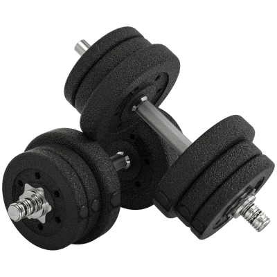 Image of HOMCOM 25KG Adjustable Weights Dumbbells Set, Dumbbell Hand for Home Office Gym Body Fitness Lifting Training, Black