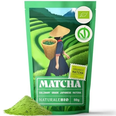 Image of Japanese Organic Matcha Green Tea Powder Culinary Grade 50 gr. Produced in Japan, Uji, Kyoto. Use for Cooking, Baking, Smoothie Making and with Milk. Vegan &amp; Vegetarian Friendly
