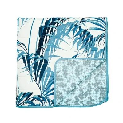 Image of Sanderson Palmhouse Quilted Throw Eucalyptus