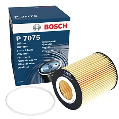 Image of 30750013, 4G7V6744AA Oil Filter BOSCH F 026 407 075 with seal Insert VOLVO: V60 I, S80 II, XC60 LAND ROVER: Freelander 2 Off Road