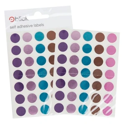 Image of Blick Labels, Fashion Colours, Self Adhesive Stickers, Holographic Circles, 12mm, 70 for Home, Office, Family, School, Holiday Calendar Organising, Planner, Rewards Chart, Colour Coding