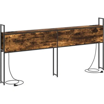 Image of Storage Headboard Smoked oak 200 cm Engineered wood Vidaxl