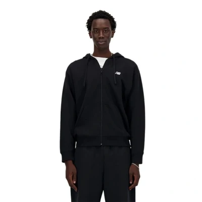 Image of New Balance Sport Essentials Small LOGO FULL ZIP Hoodie Zipup sweatshirt, Men&#039;s, Size: XS, Black