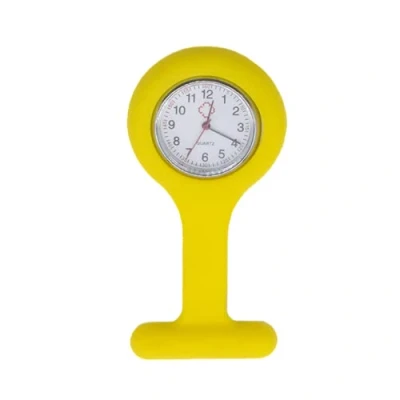 Image of TRIXES Silicone Nurse Fob Watch with Brooch Yellow