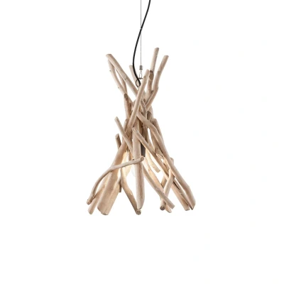 Image of Driftwood 1 Light Ceiling Pendant Brown, E27