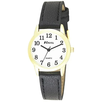 Image of Ravel Unisex Modern Minimal Everyday Quartz Watch (36mm case) R0132.02.1 Black/Gold Tone