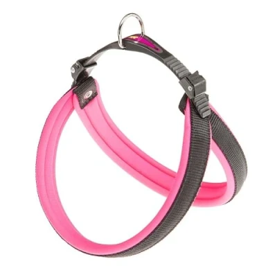 Image of Ferplast Harness for Medium Sized Dogs AGILA FLUO 4 Dog with Soft Padding, Quick Release and Attachment System, Chest Size 44 52 cm. Pink