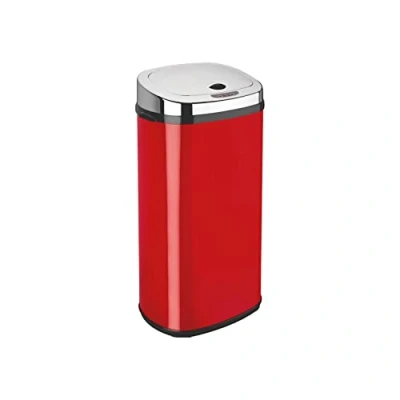 Image of Dihl Kitchen Bin with Motion Sensor Lid, Automatic Manual Override, Battery Operated, Hygienic Waste Disposal, 42 Litre, Red