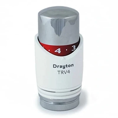 Image of Drayton TRV4 Thermostatic Valve, Head Only, Chrome &amp; White
