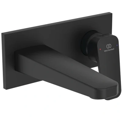 Image of Ideal Standard Ceraplan Single Lever Wall Mounted Basin Mixer, BD244XG, Silk Black